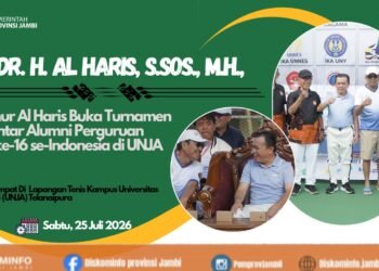 Gubernur Al Haris Lepas Turnamen Tenis Antar Alumni Perguruan Tinggi ke-16, Perkuat Silaturahmi Nasional