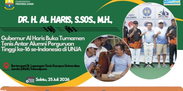 Gubernur Al Haris Lepas Turnamen Tenis Antar Alumni Perguruan Tinggi ke-16, Perkuat Silaturahmi Nasional