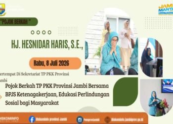 TP PKK Jambi dan BPJS Ketenagakerjaan Edukasi Perlindungan Sosial Lewat Pojok Berkah