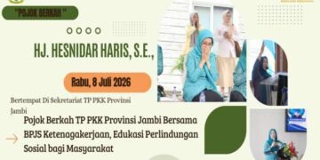 TP PKK Jambi dan BPJS Ketenagakerjaan Edukasi Perlindungan Sosial Lewat Pojok Berkah