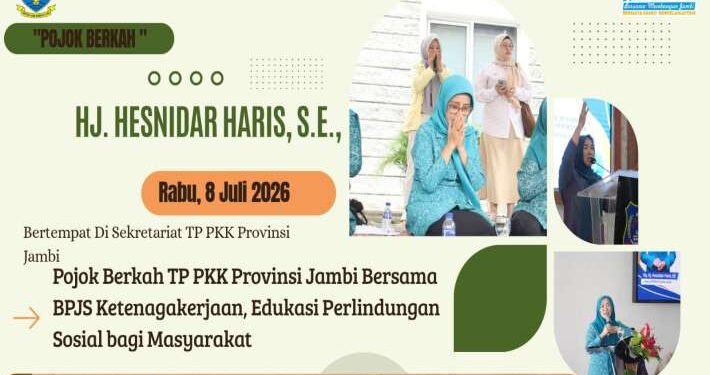 TP PKK Jambi dan BPJS Ketenagakerjaan Edukasi Perlindungan Sosial Lewat Pojok Berkah