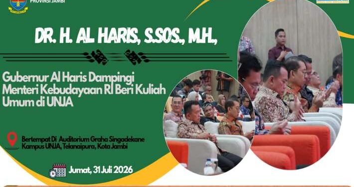 Gubernur Al Haris Dampingi Fadli Zon Beri Kuliah Umum di Universitas Jambi